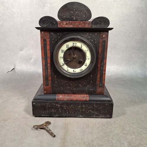 Black slate mantel - black,