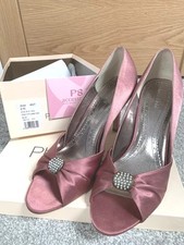 Phase Eight Blush Cerise Pink Peep Toe Pearl Trim Heels Shoes Size Uk 7 40