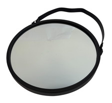 Matalan Black Round Wall Mirror w/ Hanging Strap Belt D16" Home Decor - E20 O528