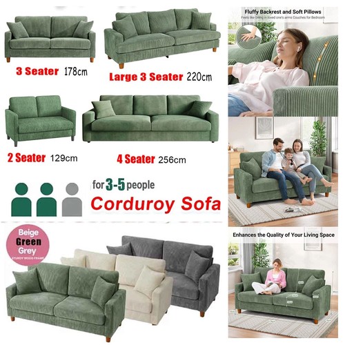 Seater corduroy sofa - seater,