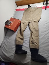 Simms Gore-Tex Stockingfoot Waders Mens Size Large Beige Fly Fishing Outdoor USA