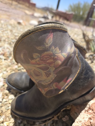Vtg rare ash skull rose - og, skull/rose