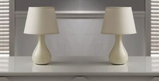 Pair Of Ceramic Table and bedside lamps in Various Colours and matching shades