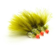 3 x Olive Damsel Marabou UV