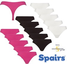 Women's Bamboo Thongs Soft Breathable 5 Pack Sizes UK 10, 12, 14, 16, 18- Spairs