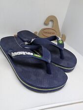 Sandals Flip Flops Navy Blue Havaianas Unisex UK child size 9.5