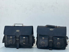 15.5 inch Extra Large Leather Motorcycle Saddlebags Two Side Pouch Panniers Bags