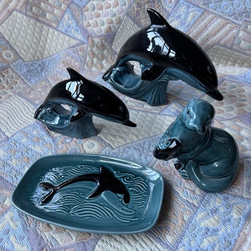 Poole pottery dolphins 2 - pottery,