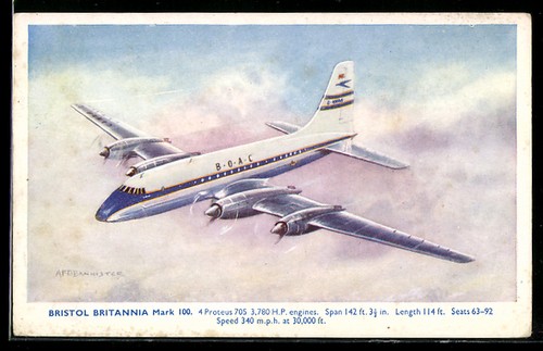Postcard passenger plane - passenger,