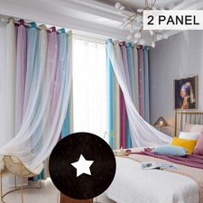2PCS Star Curtains Blackout