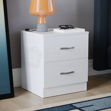 SALE Bedside Cabinet 2 Drawer Chest Table Nightstand Bedroom Storage Unit White 