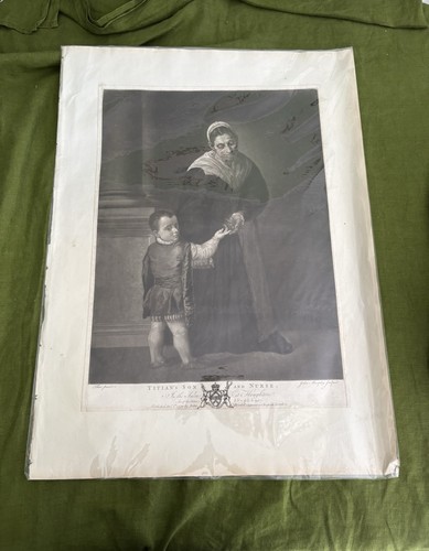 Huge 1778 antique mezzotint - huge,