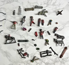 BROKEN Vintage Lead Soldiers Farm Animal Hand Painted Toy Original VERY OLD Worn