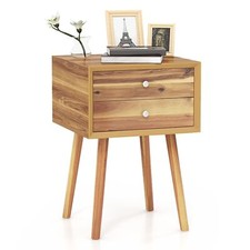 Bedside Table Solid Wood Legs