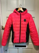 Sonneti Girls Pink black Polyester Puffer Jacket Age 13 Full Zip Casual Coat