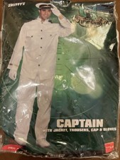 Smiffys Navy Officer Gentleman Captain Adults Mens Fancy Dress Costume