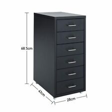 Home Office Metal Filing Cabinet Cupboard File Drawer Unit on Castor 3-8 Drawers