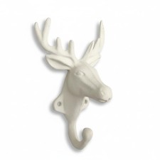 White Cast Iron Deer Head Wall