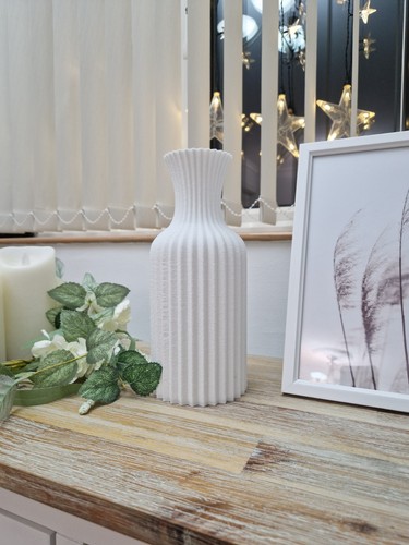 Printed ribbed vase - printed,