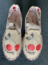 Ladies Cath Kidston natural cherry espadrilles size 4 NWOT