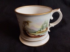 Antique Porcelain Tea Cup  c.1856 Staffordshire Hand Painted Christening Mug VGC