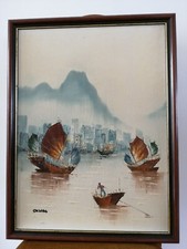 Sampans in Hong Kong Harbour