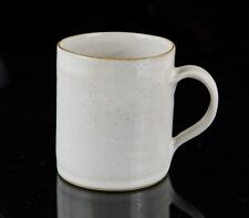 LUCIE RIE STUDIO POTTERY SPECKLED WHITE & MANGANESE STONEWARE COFFEE MUG CUP CAN
