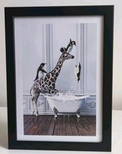 Funny giraffe & penguins