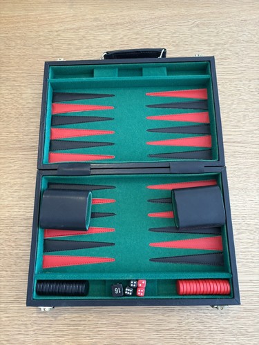 Vintage backgammon set red - vintage,