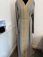 Grey moroccan jalabiya kaftan - grey,