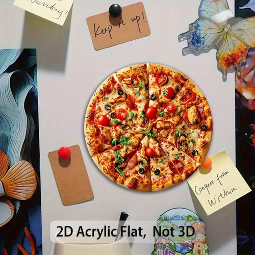 Pizza slice fridge magnet - pizza,