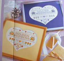 Cross Stitch Chart Only - Milestone Wedding Anniversary Samplers Silver & Gold