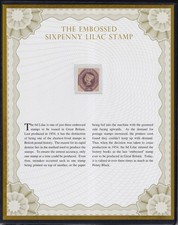 QV Stamps 6d lilac embossed in Westminster Folder with COA