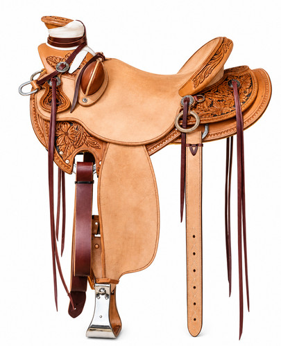 Western leather horse saddle - western,