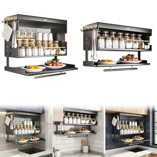 Carbon steel spice rack - carbon,