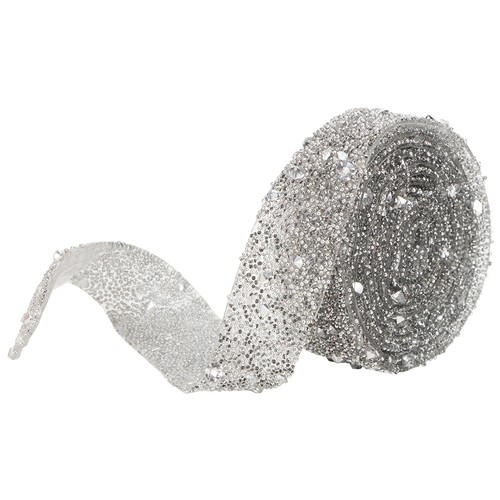 Silver rhinestone strip with - strip,