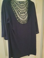 Ladies Open Navy Blouse Size