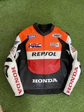 Honda Repsol Racing Jacket Men's Leather Motorcycle Biker MotoGP Apparel