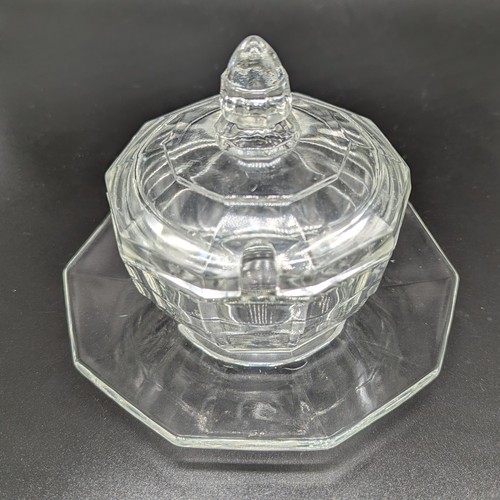 Vintage hexagonal glass jam - vintage,