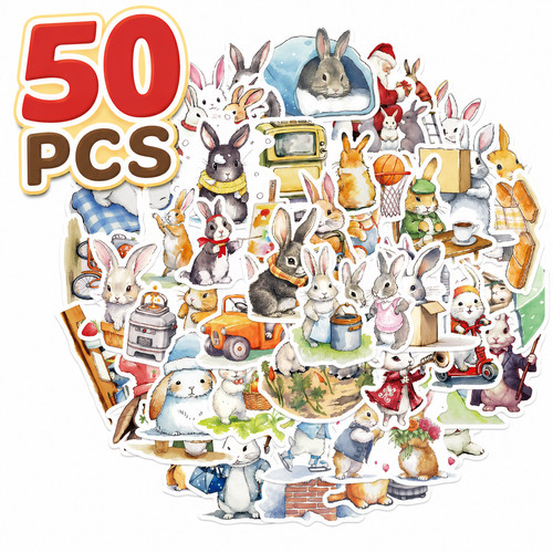 Pcs bunny rabbit - 50, stickers