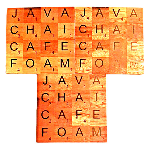 Coasters wooden scrabble - 3,