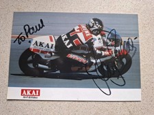 Barry Sheene signed 6x4 Akai Yamaha postcard. TT, UGP, Superbikes.