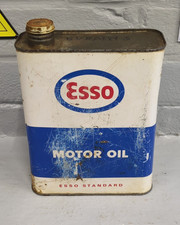 Vintage French ESSO Motor Oil Can / Tin 2 Litres ES93