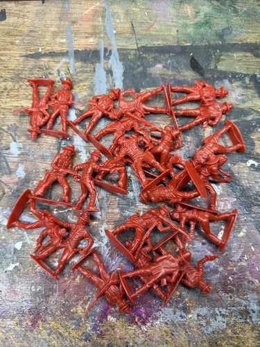 Red plastic cowboys lot 24 - red,