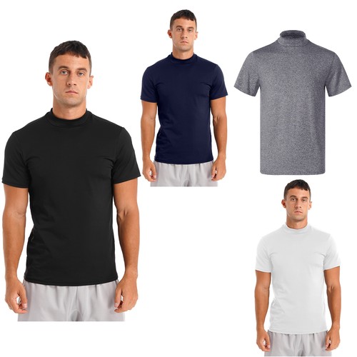 Men mock neck short - neck,