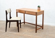 MID CENTURY COMPACT DESK CONSOLE HALL AFRORMOSIA TABLE 1960'S  DELIVERY OPTION