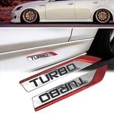 1 Pair 3D Metal Turbo Side