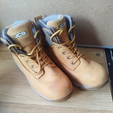 JCB - Unisex Mens Boots - Leather Fast Track Safety work Boots  Honey UK  8 