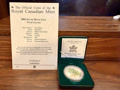 1oz silver maple leaf coloured - 1oz,