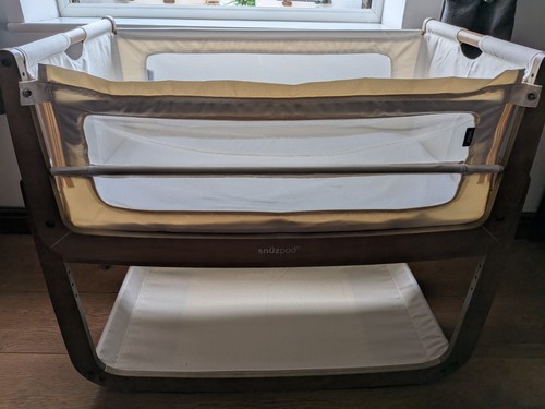 Snuzpod5 walnut bedside crib - walnut,